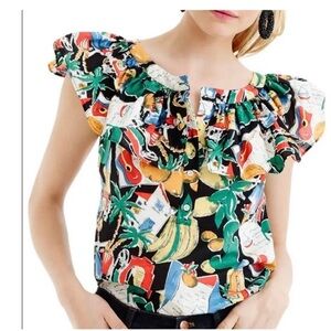 Jcrew NWT postcard tank off shoulder possible 0p